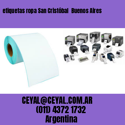 etiquetas ropa San Cristóbal  Buenos Aires