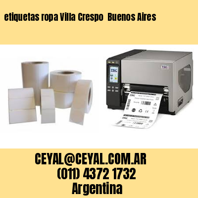 etiquetas ropa Villa Crespo  Buenos Aires