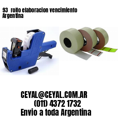 93 	rollo elaboracion vencimiento Argentina