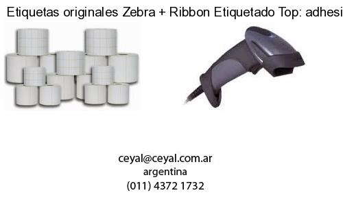 Etiquetas originales Zebra   Ribbon Etiquetado Top: adhesivo   ribbo
