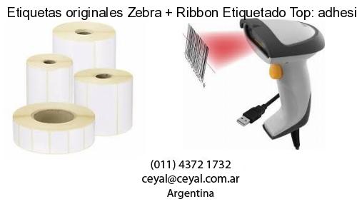 Etiquetas originales Zebra   Ribbon Etiquetado Top: adhesivo   ribbo