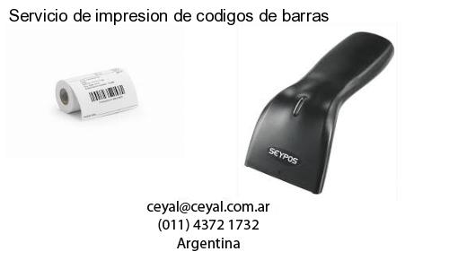 Servicio de impresion de codigos de barras