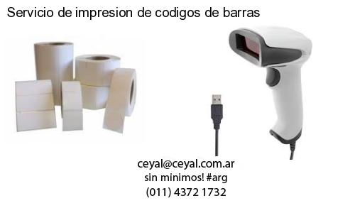 Servicio de impresion de codigos de barras
