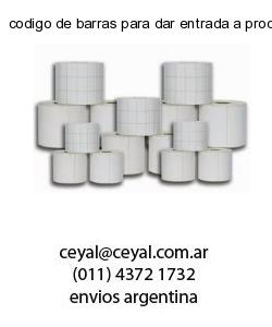 codigo de barras para dar entrada a productos