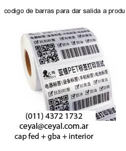 codigo de barras para dar salida a productos