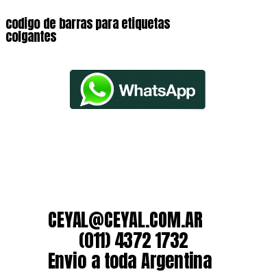 codigo de barras para etiquetas colgantes