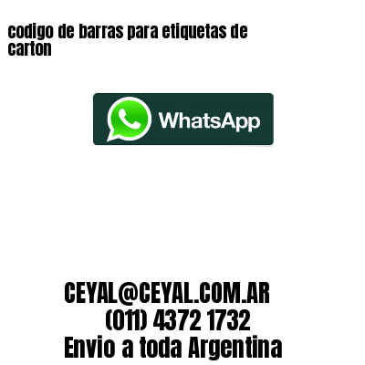 codigo de barras para etiquetas de carton