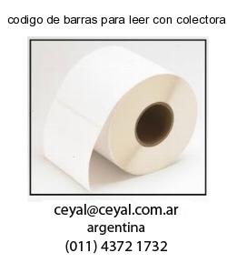 codigo de barras para leer con colectora de datos