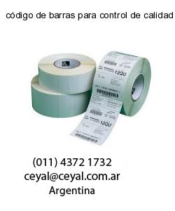 código de barras para control de calidad