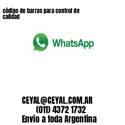 código de barras para control de calidad 