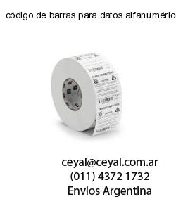 código de barras para datos alfanuméricos