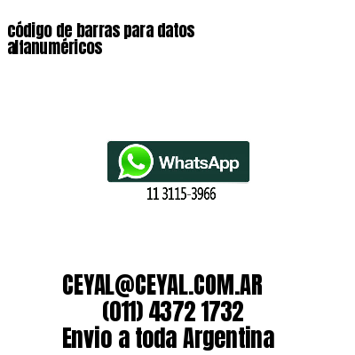código de barras para datos alfanuméricos