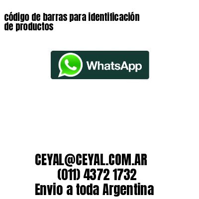 código de barras para identificación de productos 