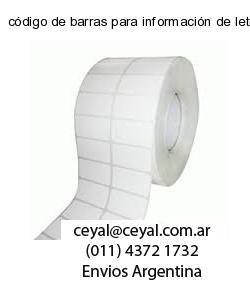 código de barras para información de letras