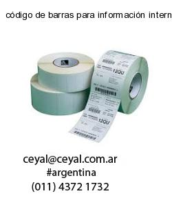 código de barras para información interna