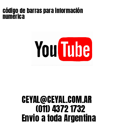 código de barras para información numérica