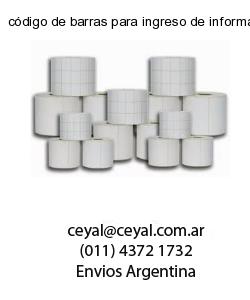 código de barras para ingreso de información