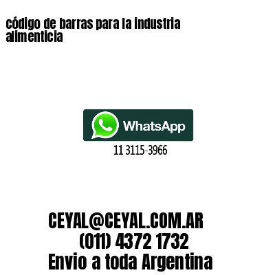 código de barras para la industria alimenticia
