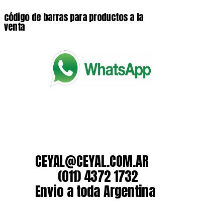 código de barras para productos a la venta