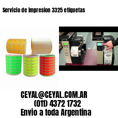 Servicio de impresion 3325 etiquetas
