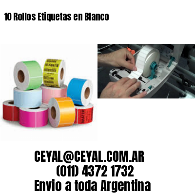 10 Rollos Etiquetas en Blanco