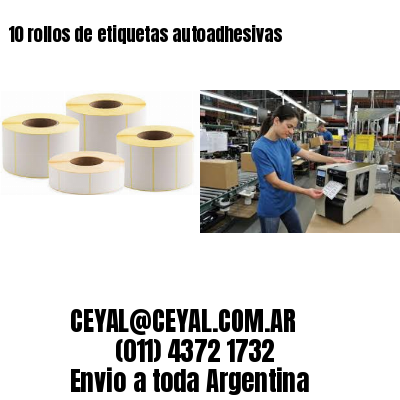 10 rollos de etiquetas autoadhesivas