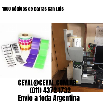 1000 códigos de barras San Luis