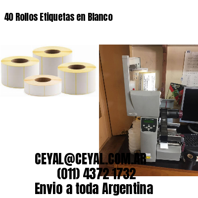40 Rollos Etiquetas en Blanco