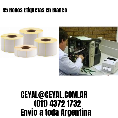 45 Rollos Etiquetas en Blanco