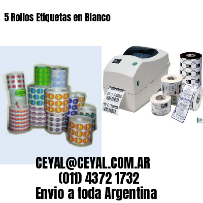 5 Rollos Etiquetas en Blanco