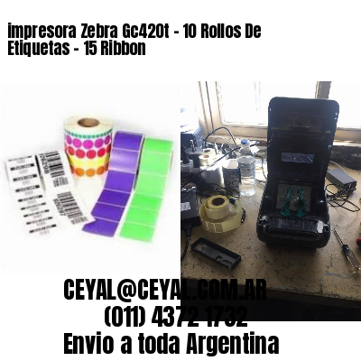 impresora Zebra Gc420t – 10 Rollos De Etiquetas – 15 Ribbon