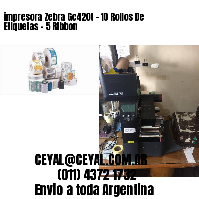 impresora Zebra Gc420t – 10 Rollos De Etiquetas – 5 Ribbon