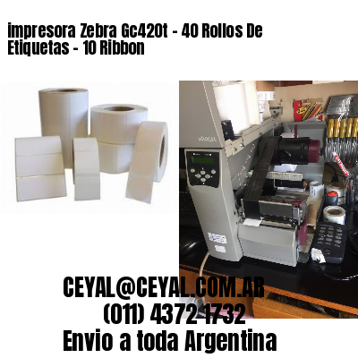 impresora Zebra Gc420t – 40 Rollos De Etiquetas – 10 Ribbon