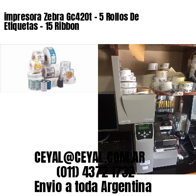 impresora Zebra Gc420t – 5 Rollos De Etiquetas – 15 Ribbon