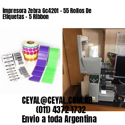 impresora Zebra Gc420t – 55 Rollos De Etiquetas – 5 Ribbon