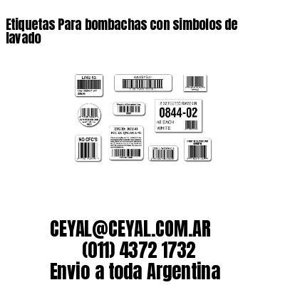 Etiquetas Para bombachas con simbolos de lavado