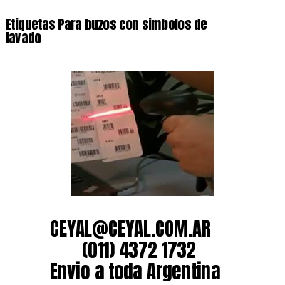 Etiquetas Para buzos con simbolos de lavado