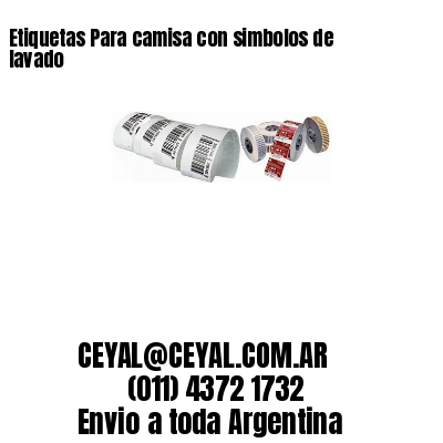 Etiquetas Para camisa con simbolos de lavado