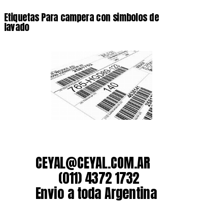 Etiquetas Para campera con simbolos de lavado