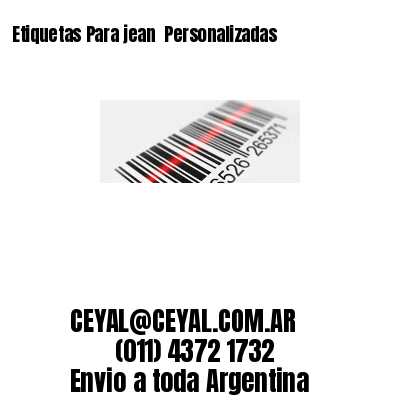 Etiquetas Para jean  Personalizadas