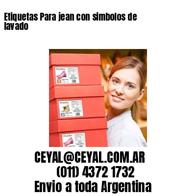 Etiquetas Para jean con simbolos de lavado