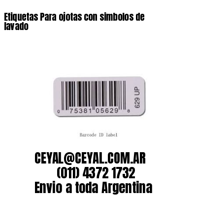 Etiquetas Para ojotas con simbolos de lavado