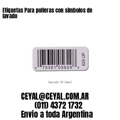 Etiquetas Para polleras con simbolos de lavado