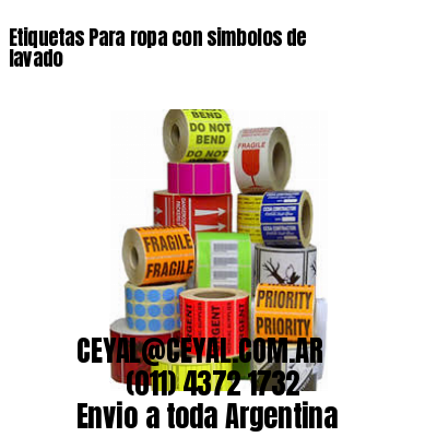Etiquetas Para ropa con simbolos de lavado