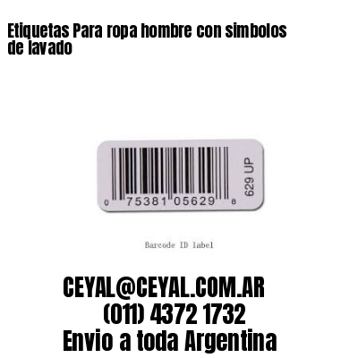 Etiquetas Para ropa hombre con simbolos de lavado