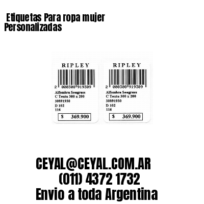 Etiquetas Para ropa mujer  Personalizadas