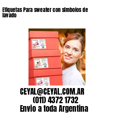 Etiquetas Para sweater con simbolos de lavado