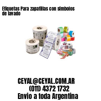 Etiquetas Para zapatillas con simbolos de lavado