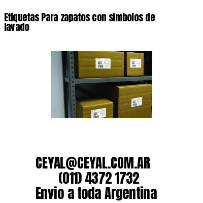 Etiquetas Para zapatos con simbolos de lavado