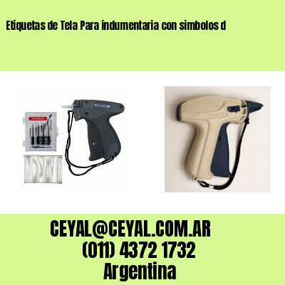 Etiquetas de Tela Para indumentaria con simbolos d
